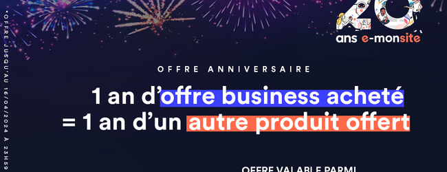 Profitez d'un an offert aux outils e-monsite 😎